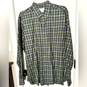 Beretta Navy Blue & Olive Green Plaid Button Down XXL